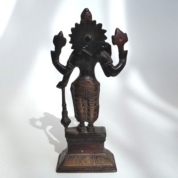 Antique Brass Bronze Statue Figurine From India 6 1/2” Tall - Picture 8 of 10